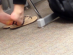 Candid College Cheerleader Feet in Class 1