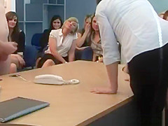 Office ladies pull shlong for exceedingly fortunate chap