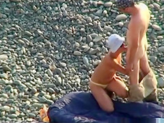 Voyeur On Public Beach. Fellatio Sex