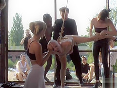 Disgraced Euro slaves screwed in bar